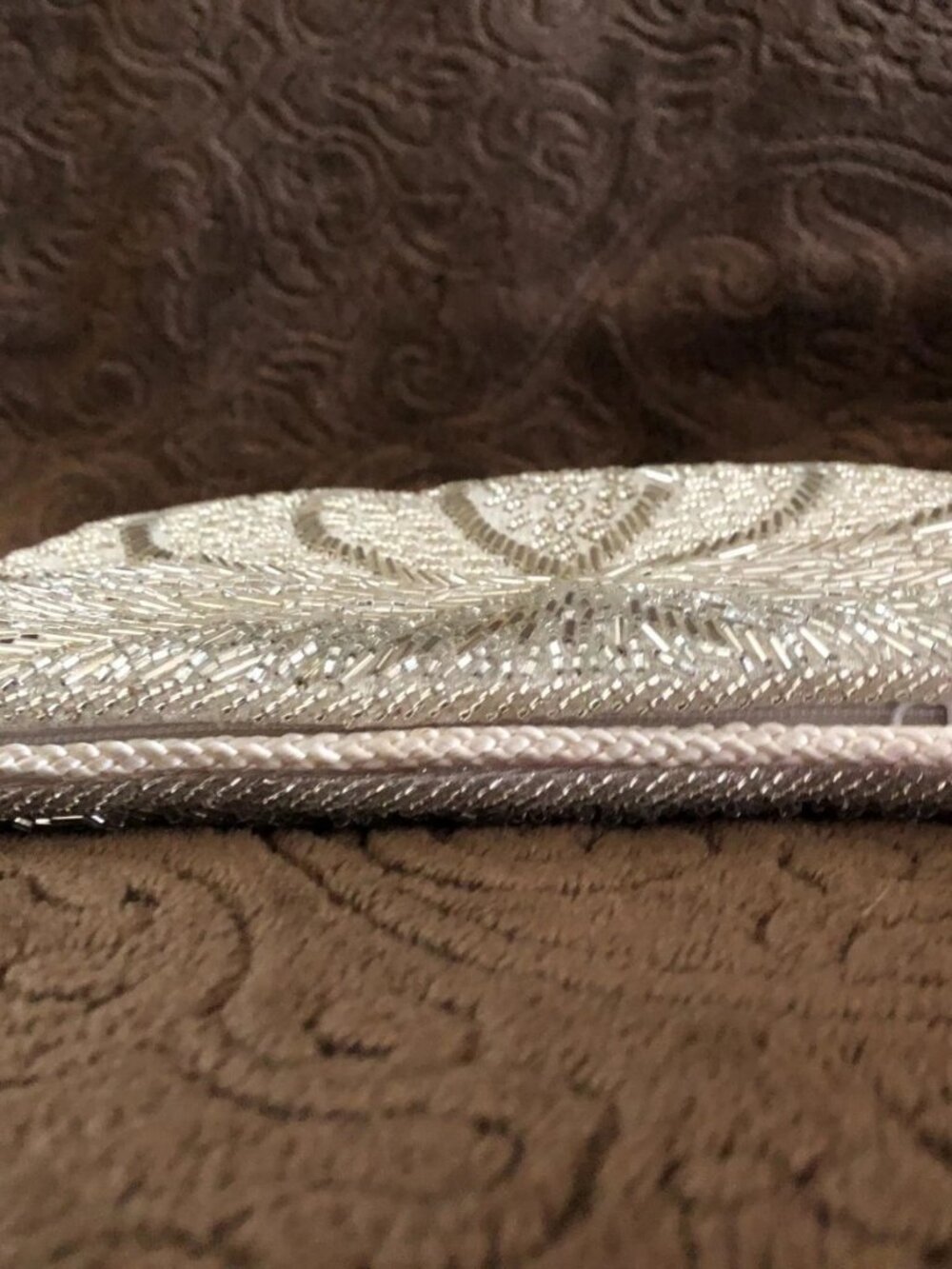 VNTG -Gallery Originals Evening purse Hand-beaded White Braid Strap 19.5 Inches - Picture 5 of 16